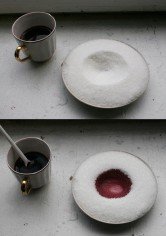 Image: Red wine on sugar, cafe gesture © Martha Lyons